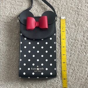 Kate Spade Black and White Polka Dot Bag with Red Bow